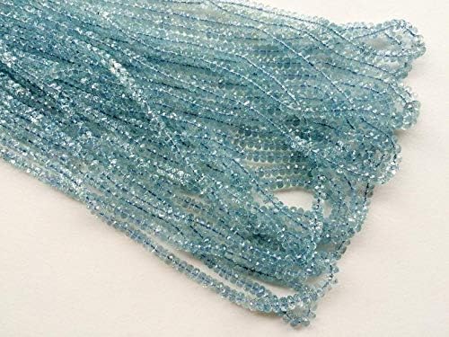 Aquamarine Faceted Rondelle Beads, Natural Aquamarine Beads, Aquamarine Necklace, 3.5-4.5mm, 16 Inch