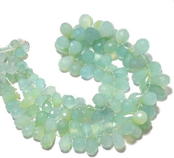 13 inch Strand of Natural Chalcedony 17x11-8x5mm Teardrop Faceted briolette Beads for DIY Jewelry Making. |BRIO_02068