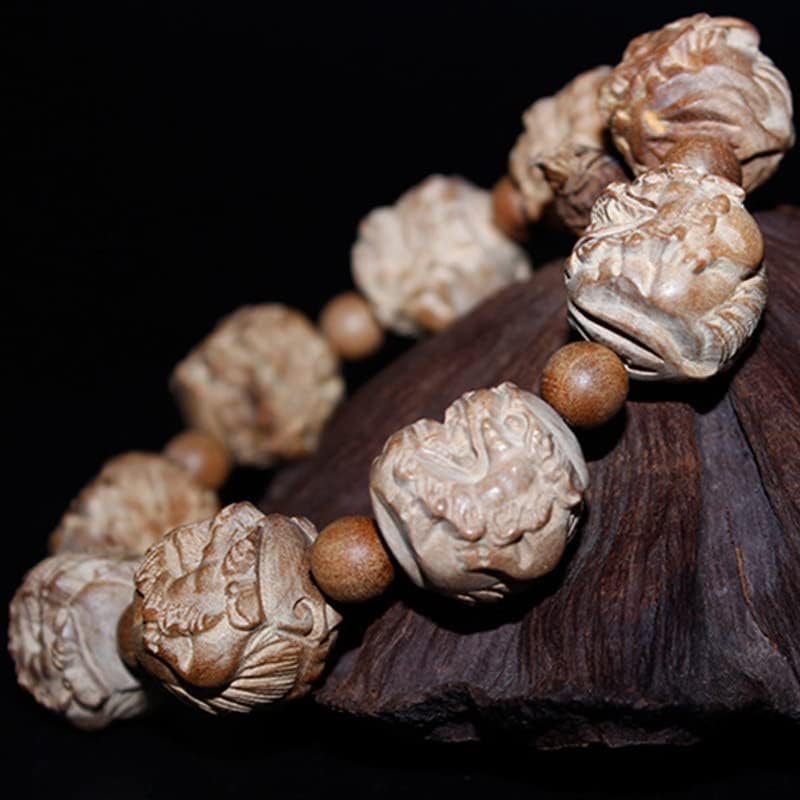 Mascot Wooden Crafts Wood Carving Art Wood Decoration Artwork 东山老山檀香雕刻珠貔貅2.0M 1.8M 1.5M佛珠手串(东家老山檀香18M)