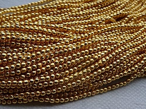 2,5 mm 13 inch Natural Pyrite Golden Plated Smooth Strand