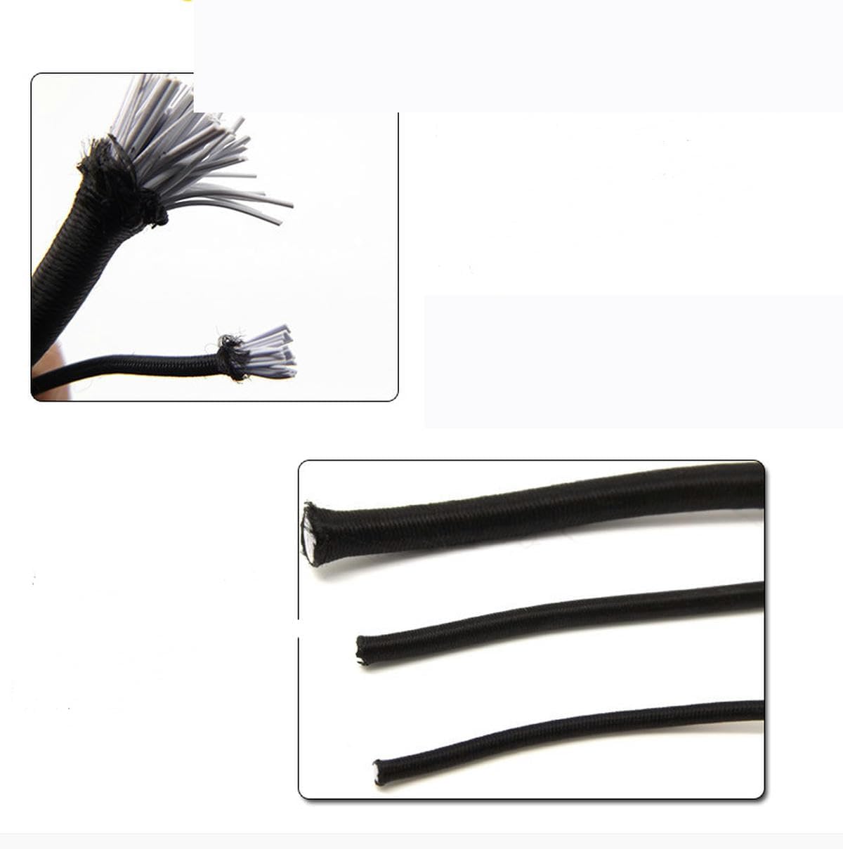 Beading Cords & Threads, 1mm-15mm Stretchy String Cord for DIY Sewing, Elastic Rope Rubber Band Line Accessories, 1 Pcs(White 12mm,5M)