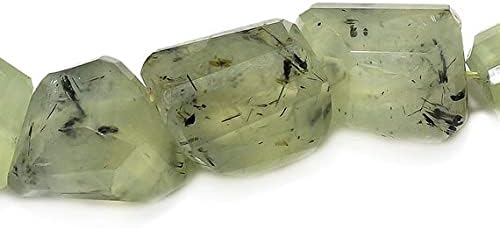 Prehnite Tumbles, Prehnite Beads, Step Cut Faceted Tumbles, AAA Gemstone, 11mm to 18mm Beads, 13 Inch Strand