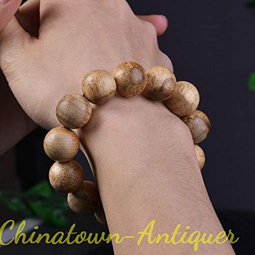 GLW HaiNan 18 Mm Natural Wild Agarwood Aloewood Mala Meditation Prayer Beads #3057