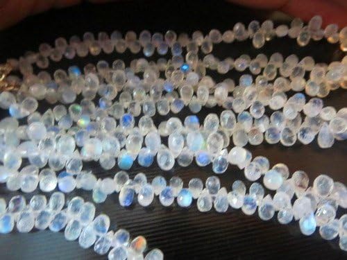 4 String of Raninbow Moonstone Teardrops Faceted 5x3 mm Appx Code-HIGH-70515