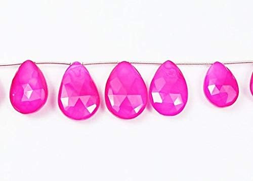 7 inch Strand of Natural Chalcedony 20mm15mm pear Faceted briolette Beads for DIY Jewelry Making. |BRIO_01936