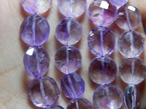pink amethyst faceted beads coin shape 12x14.mm 9.5