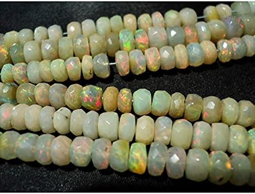 1 Strand Natural Ethiopian Opal, Welo Opal, Faceted Ethiopian Opal Beads, Rondelle Beads, 3-5mm Beads, 7 Inch