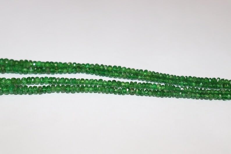 Tsavorite Faceted Rondelle Beads 3-7 mm Tsavorite Rondelle Beads Tsavorite Beads Strand Tsavorite Faceted Beads Tsavorite Beads