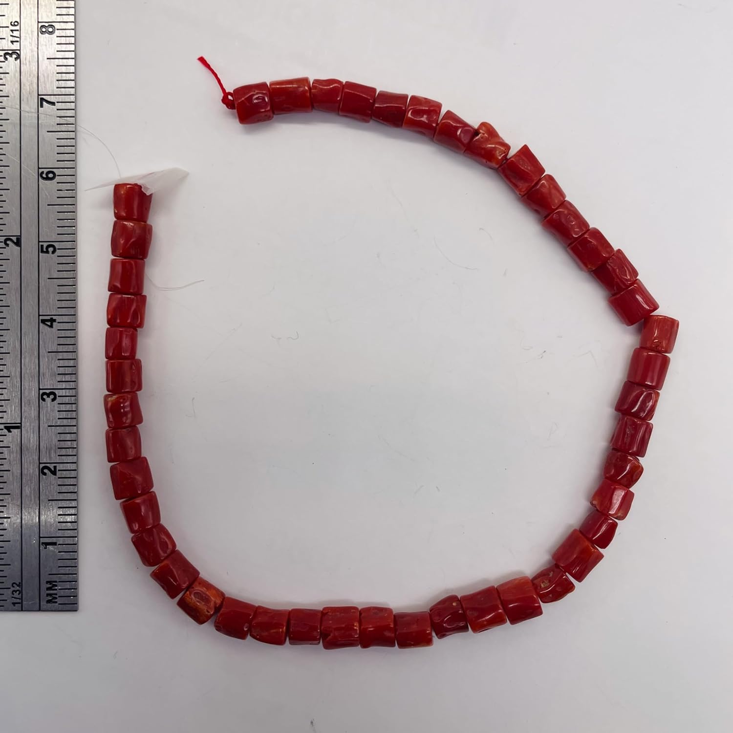 Generic Natural AAA Red Coral Branch Bead Strand | 4x6mm | 44 Beads |