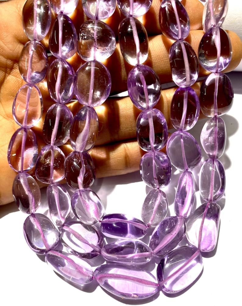 Natural Amethyst Nugget Smooth Beads 7X13-11X16MM 20 inch Long String Jewelry Making Gemstone Beads for Necklace Bracelet