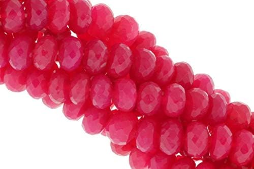 Dark Hot Pink Chalcedony 8mm Faceted Rondelles 13