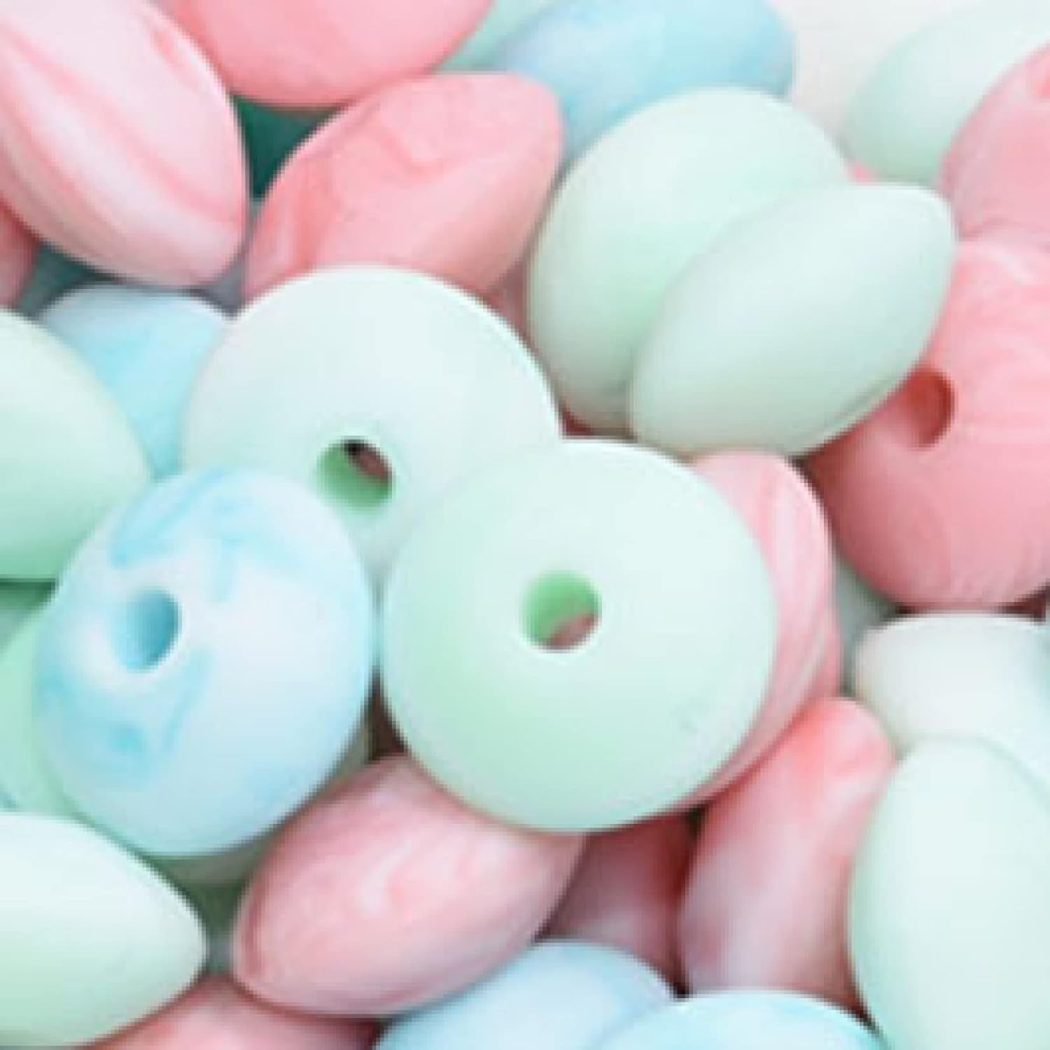 200 Pieces Silicone Beads 12mm, Colorful Round Lentil Abacus Silicone Beads, Loose Large Hole Silicone Spacer Rubber Beads for Jewelry Making DIY Necklaces Bracelets Crafts (Type 14)