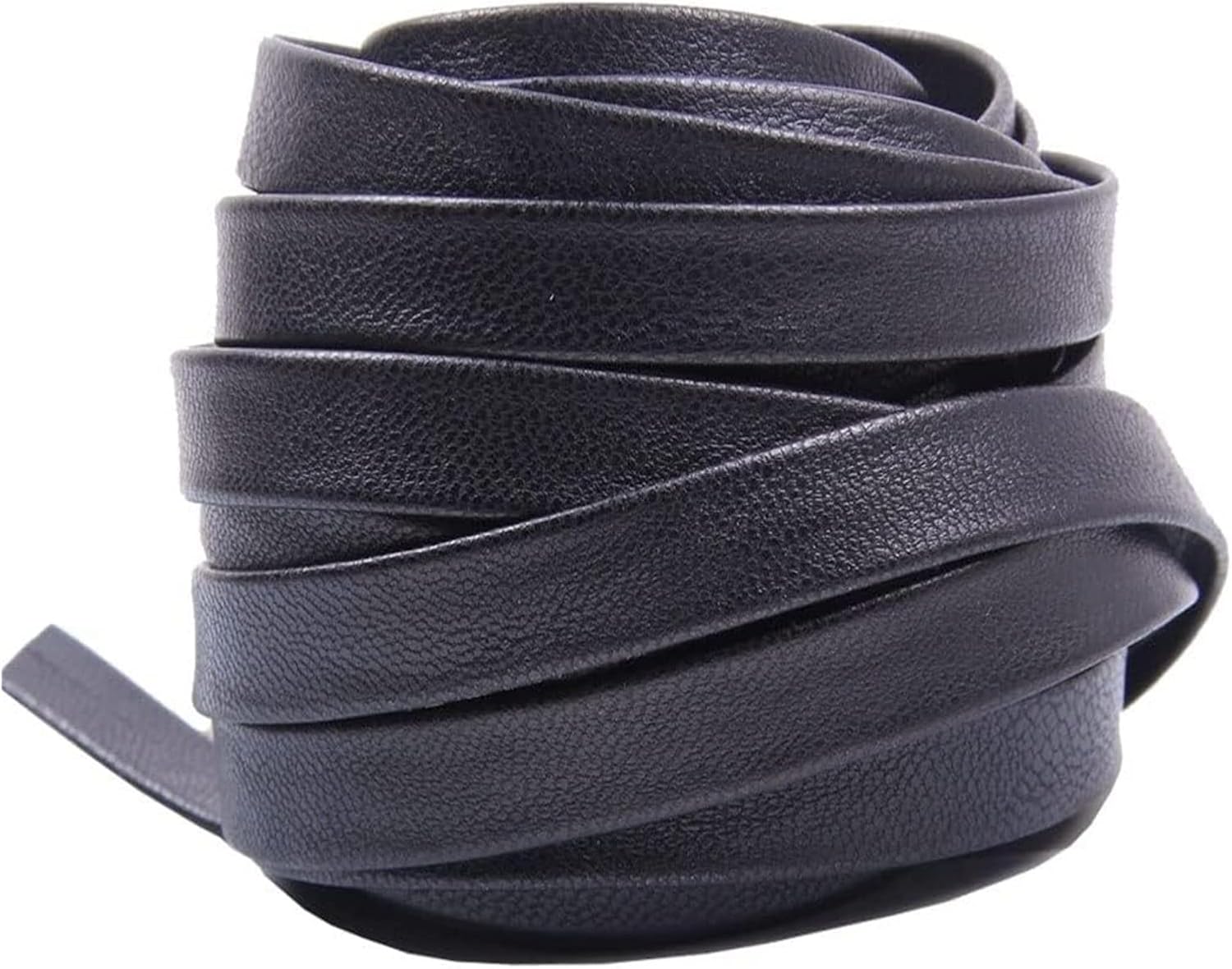 RANARA Fold Braided Leather Cord,5 Meters 3-50mm Black Flat Genuine PU Leather Cord Rope Strap Bracelet Necklace for DIY Jewelry Making Accessories (Size : 7mm) (Size : 50mm)