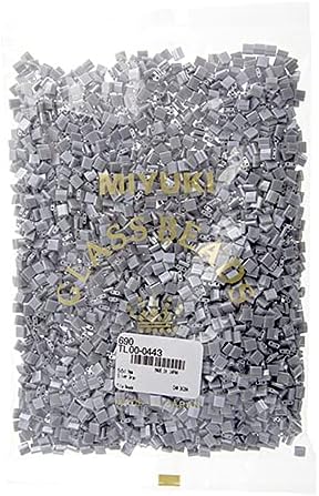 Beads 5x5mm 2 Hole TL0443 Silver Gray Opaque Luster 250Gms Bulk Bag of Japanese Glass Beads
