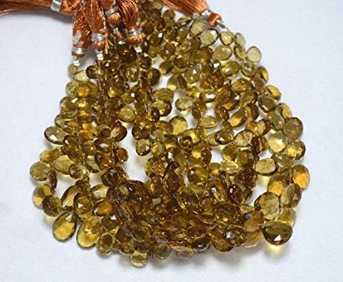 Beer Quartz Beads, Quartz Cut Pear Shape, Briolette Beads Faceted Gemstone for Jewelry, 8x11mm to 10x16mm Approx,9 Inches Strand Code-HIGH-31468