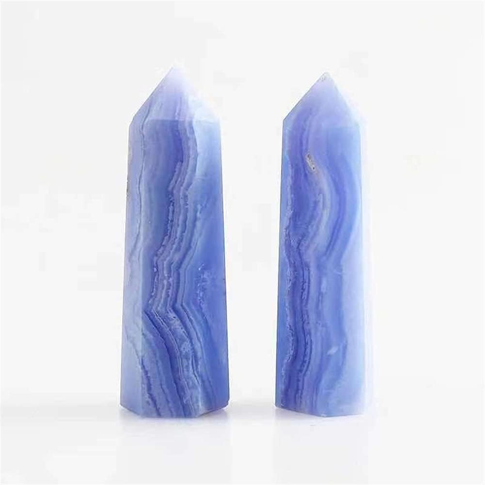ASPROD Beautiful Crystal 1pc Natural Blue Lace Agate Druzy Tower Crystals Stones Point 55mm-90mm Primary Stones and Minerals (Size : 1PC 86mm-90mm)