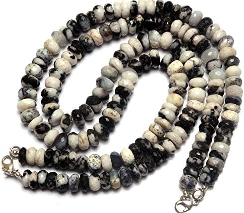 Natural Gemstone Dendritic Agate 10MM Approx. Faceted Rondelle Beads 17.5 Inch Full Strand Fine Quality Beads Necklace