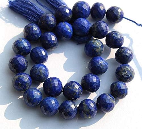 10 Inches Long 8x8mm Natural Lapis Lazuli Faceted Round Ball Beads/Semiprecious Gemstone Beads Code-HIGH-42181