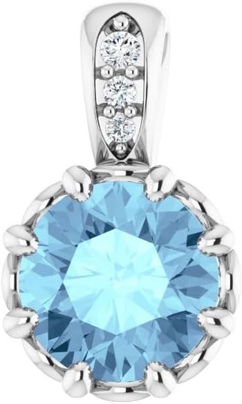 Platinum Aquamarine & Diamond Pendant