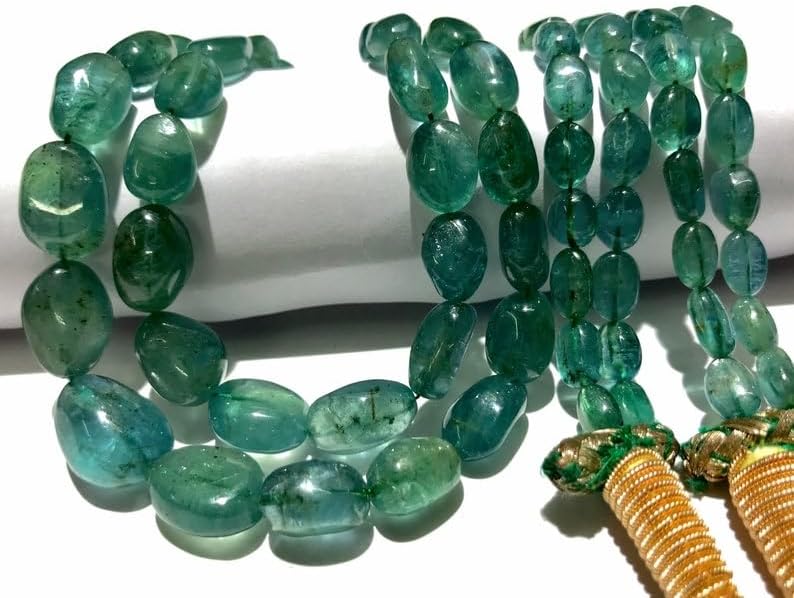 Natural Indicolite Tourmaline Nuggets Smooth Beads 5-10 MM 18 inch Long String Jewelry Making Gemstone Beads for Necklace Bracelet