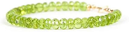 Jewelry Peridot Bracelet, Green Gemstone Delicate Bracelet, Genuine Peridot Handmade Jewelry