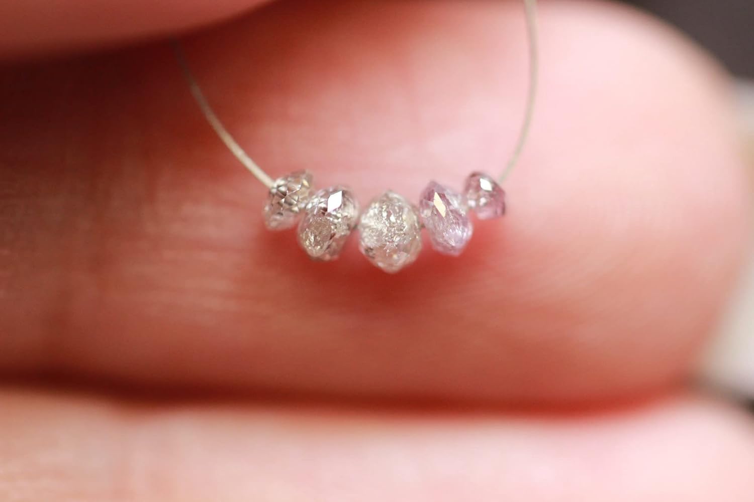 1.8-2.6mm Pink Diamond Beads 0.6 Cts Rare Pink Diamond Faceted Rondelle Bead, Loose Diamonds 5 Pcs Pink Diamond Beads for Jewelry - PPKK25, 1.8-2.6 MM Approx.