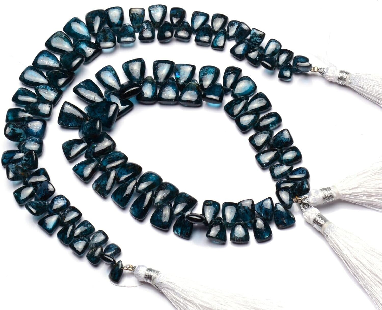 8 inch Strand of Natural Green kyanite 7x5-12x8mm Triangle Smooth briolette Beads for DIY Jewelry Making. |BRIO_03854