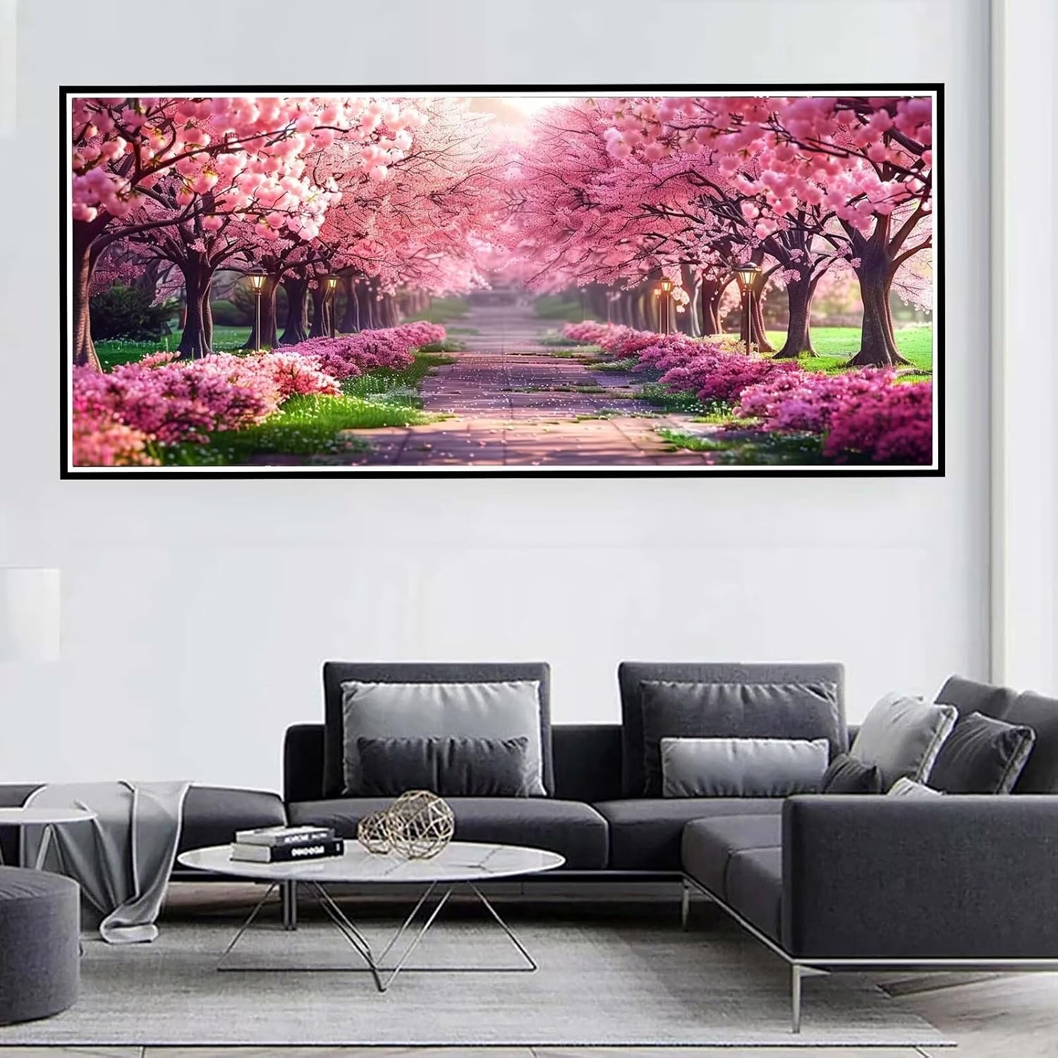 Tree Diamond Art Kits for Adults, Landscape DIY 5D Large Diamond Painting Kits for Adults 40x94in, Round Full Drill Diamond Dots Gem Art Paintings Crafts for Adults for Wall Room Decor Gifts Z-355