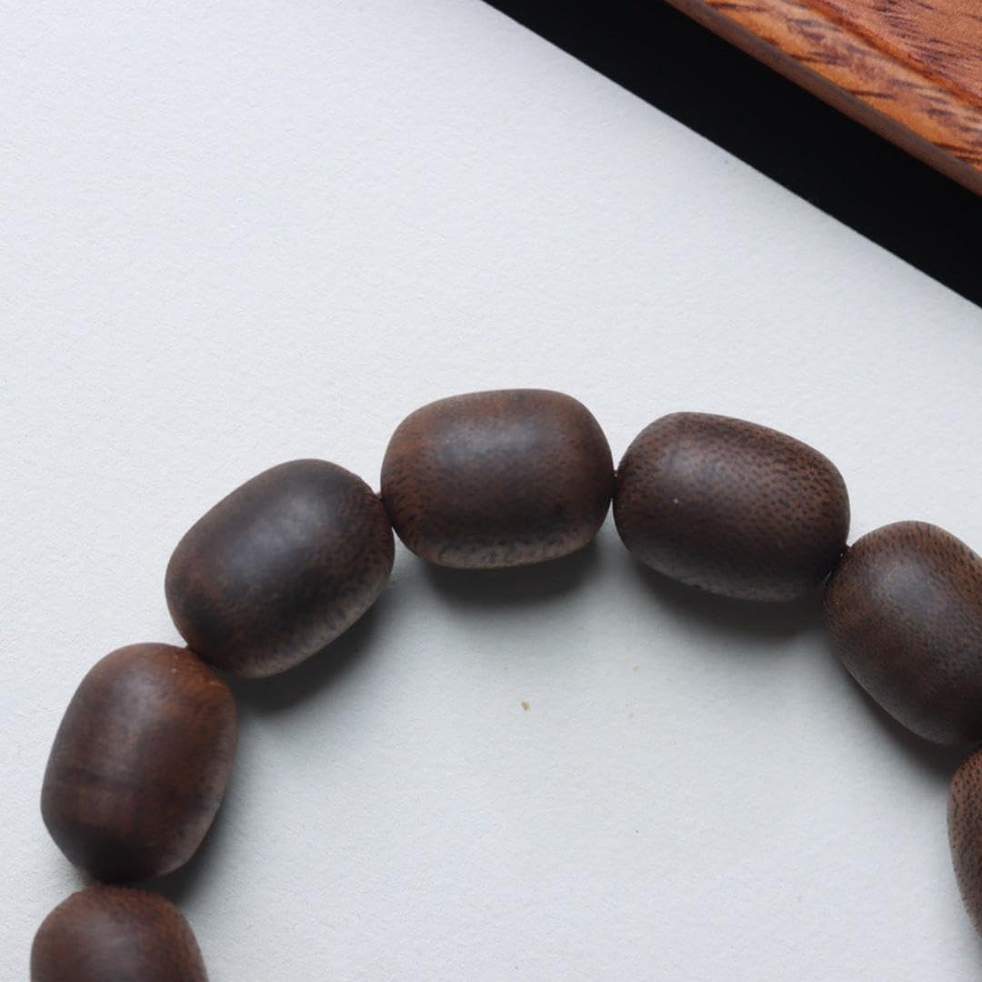 Hainan Green Agarwood Jujube Beads - Fully Matured Honey-Formed Floral Honey Sweetness 1.4×1.6×12mm Sink-Grade