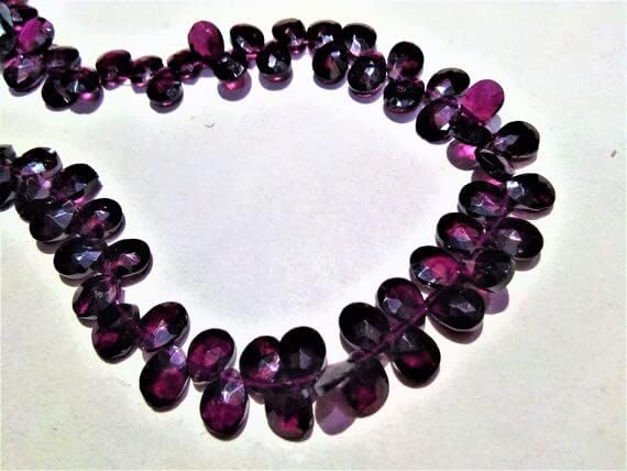 Pink Garnet 6x8 to 6x9mm Faceted pear Shape Beads, Loose Strand,Pink Garnet Gemstone Necklace Jewelry 9