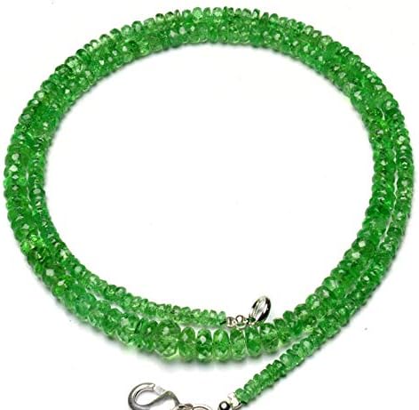 Natural Gemstone Tsavorite Faceted 3 to 6MM Big Size Rondelle Beads 17 Inch Full Strand Very Rare Gem Beads Necklace Green Garnet