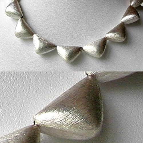 Designer 12 Brushed Silver Triangle Bead (24 Grams) 8 inch Strand 107236 for Jewelry Making