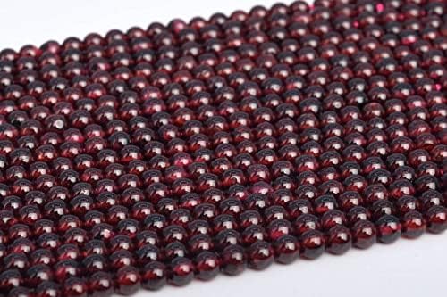 13 inch Strand of Natural gem Garnet, 3-4 mm Round Smooth Beads for DIY Jewelry Making. | Beads_03288