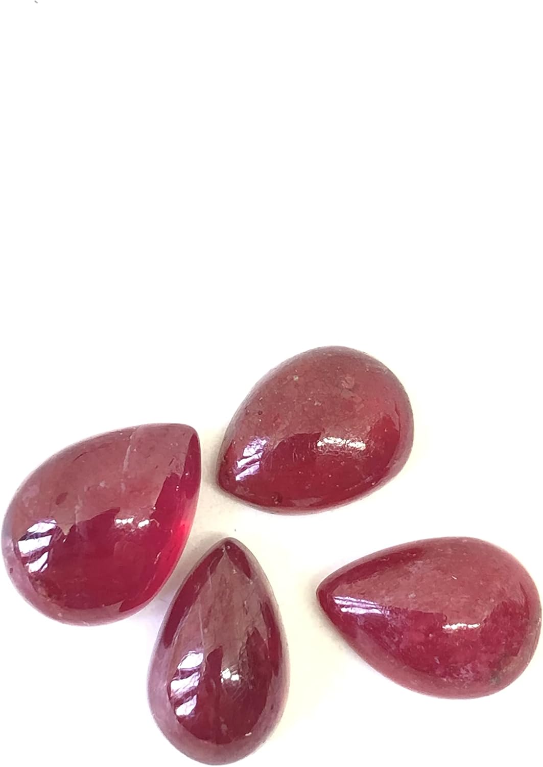 29.70 Ct Deep Red Ruby Pear Shape Cabochon Size 12.50 To 14 mm Wholesale 4 Pieces Lot Loose Gemstone Best For Making Jewelry Design Set
