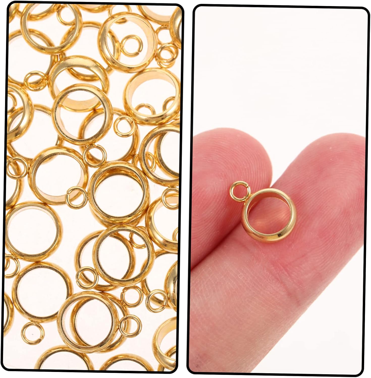 500pcs Stainless Steel Bail Beads Hanger Links for Jewelry Making DIY Accessories