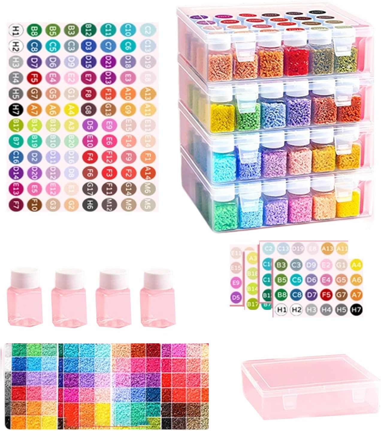 Complete Beads Craft Set with Colorful Beads for Adults Creative Projects
