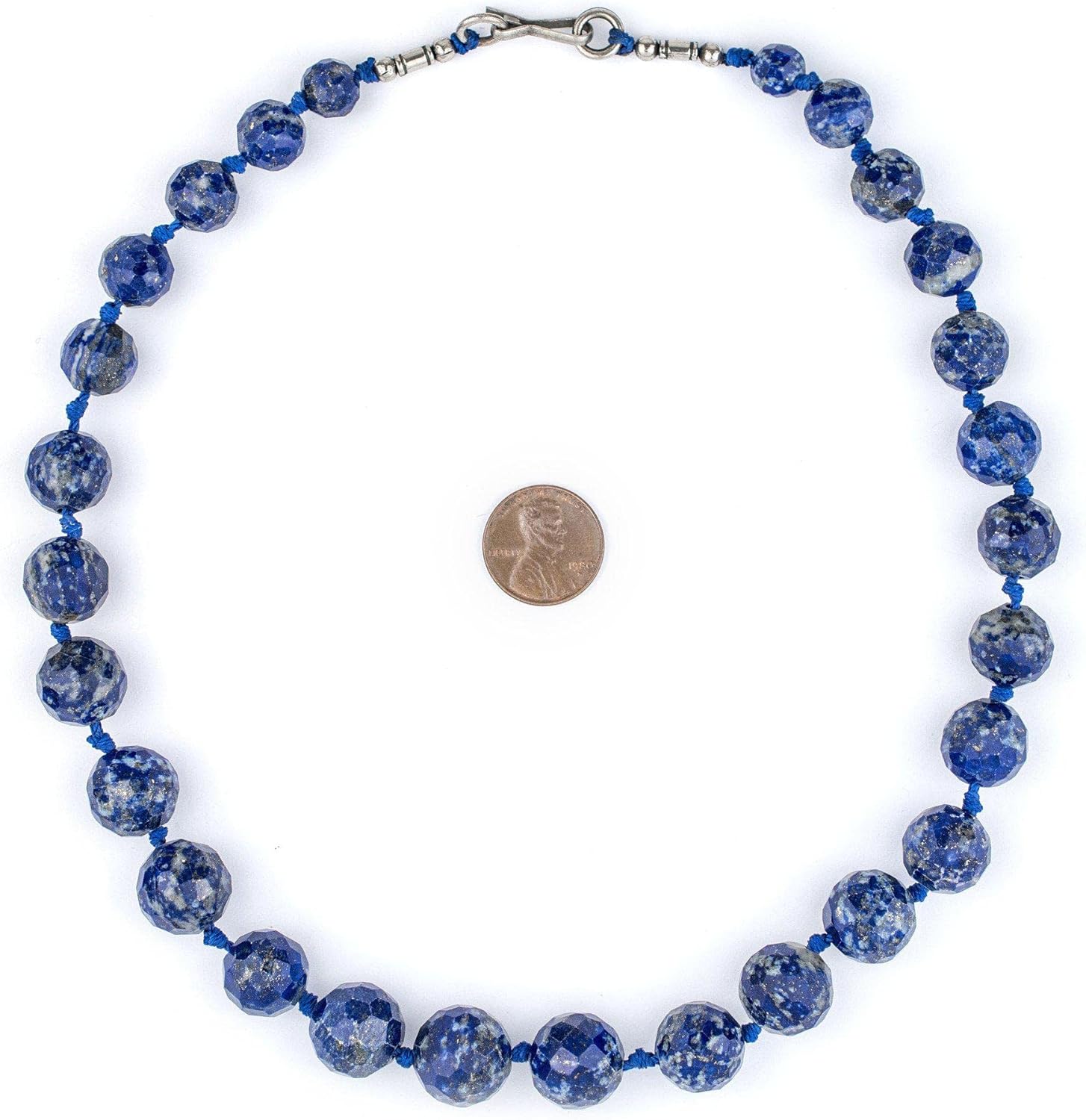 The Bead Chest Multi-Faceted Afghan Lapis Stone Beads 13mm Afghanistan Blue Faceted Gemstone 19 Inch Strand