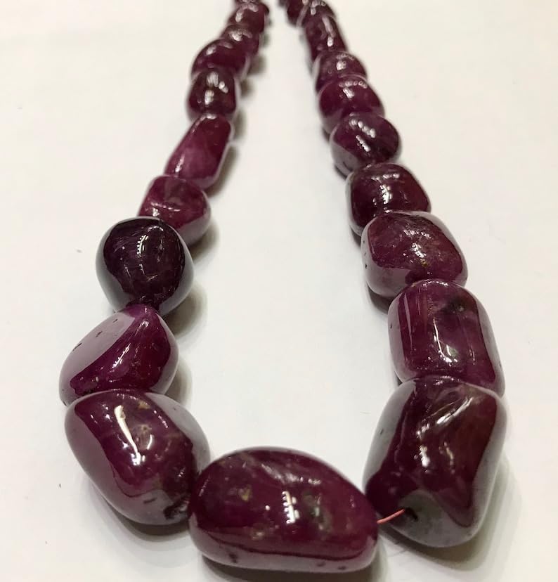 Natural Ruby Nuggets soomth Beads Free Size 18 inch Long String Jewelry Making Gemstone Beads for Necklace Bracelet