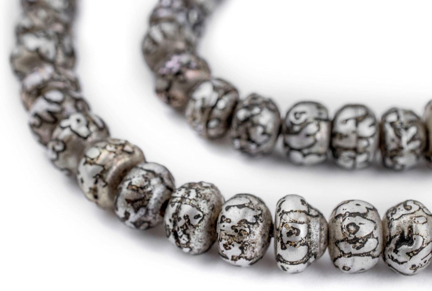 The Bead Chest Carved Mother-of-Pearl Prayer Beads (8mm)