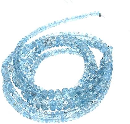 aquamarine beads faceted rondelles 2.8-6mm 18.5