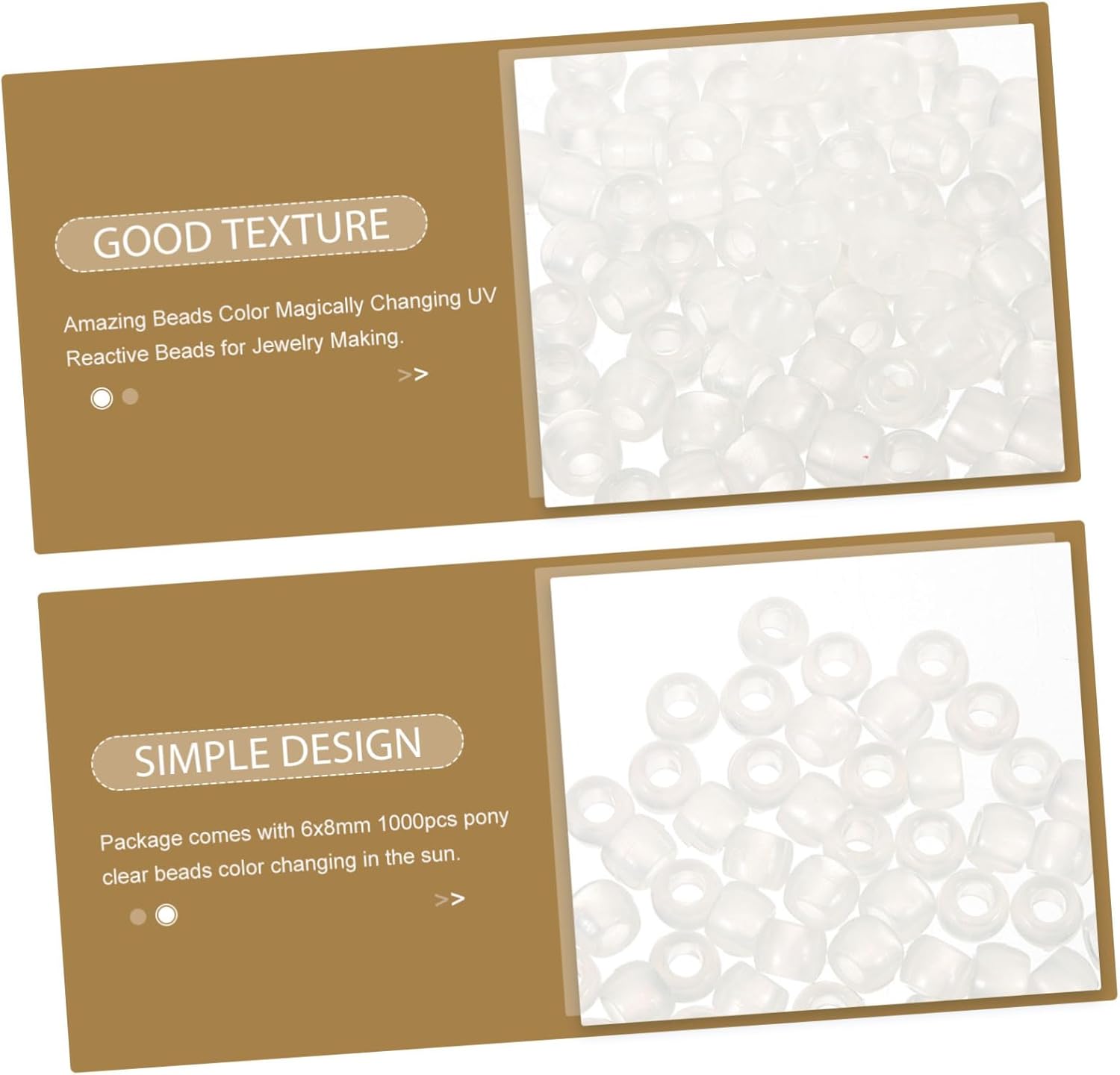 Lurrose 10000pcs Colors Uv Beads Kit Changing Beads for Jewelry Making for DIY Bracelet Necklace