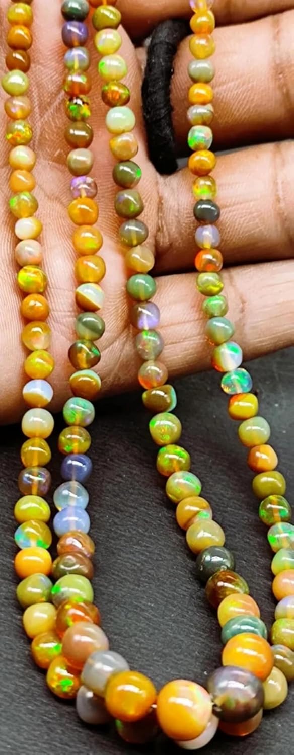 AAA + Fire Opal Ball Beads 3-4mm Smooth 8inch Strand, for Jewellery Making,Gift