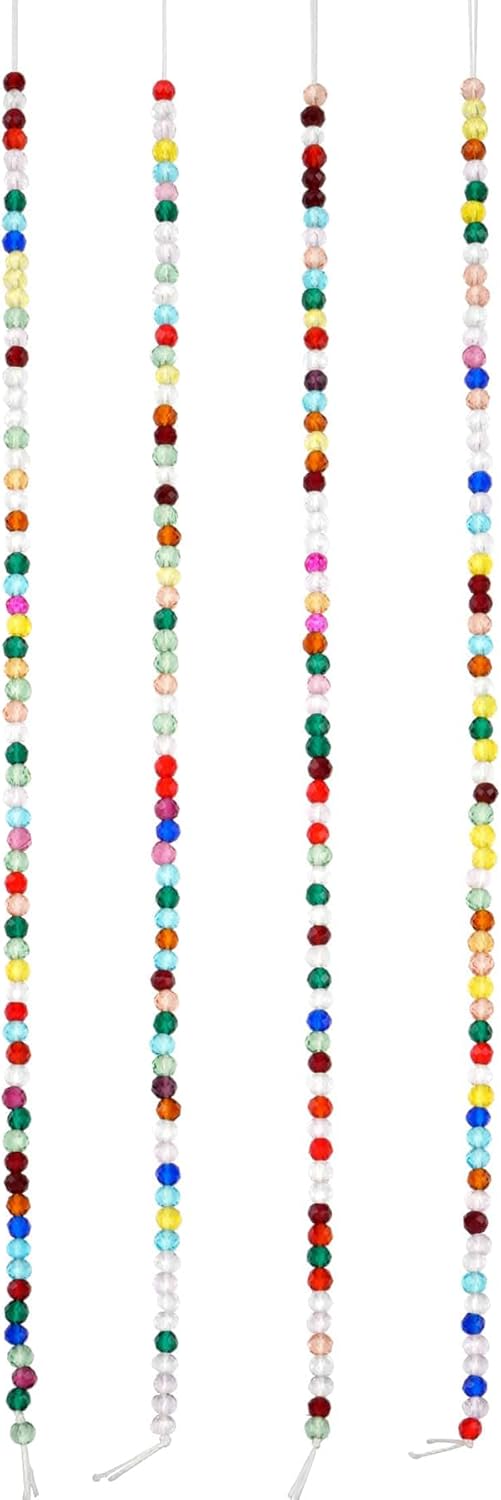 Bead Landing Multicolor Faceted Glass Round Beads – 2.8mm Beads for Jewelry Making, Bracelets, Necklaces & Crafts, 12 Pack