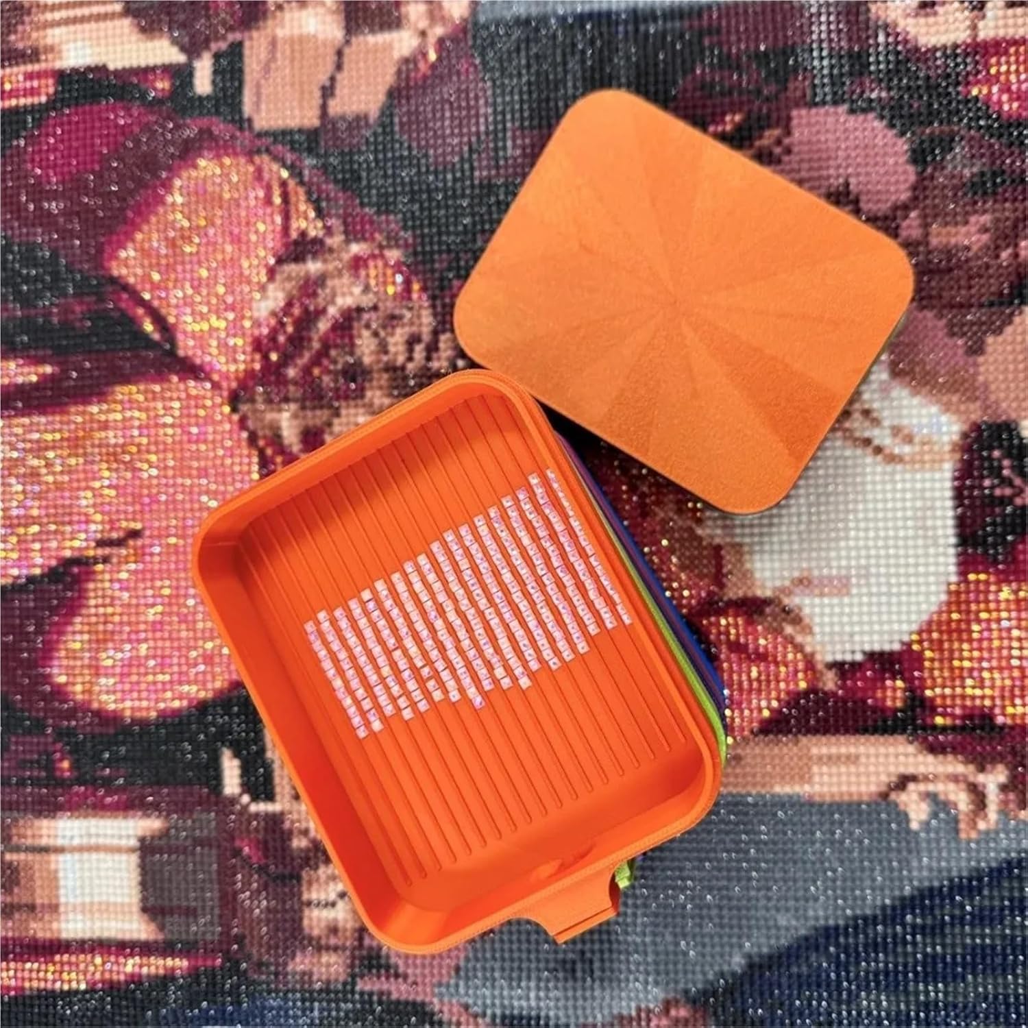 4/10pcs DIY Craft Diamond Painting Tray Storage Box Embroidery Large Capacity Beading Plates Plastic Multi-Color(Rose red,10pcs)