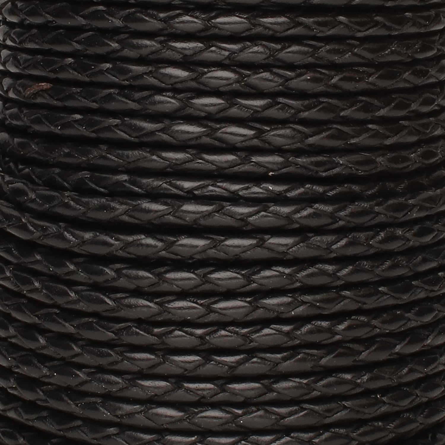 The Beadsmith Braided Bolo Cord – Black Color – 3mm Spool – 25 Yards/22.86 Meters – Machine Braided Indian Leather – Ideal for Watch Bands, Bolo Ties, Necklaces, Hair Accessories & DIY Jewelry Making