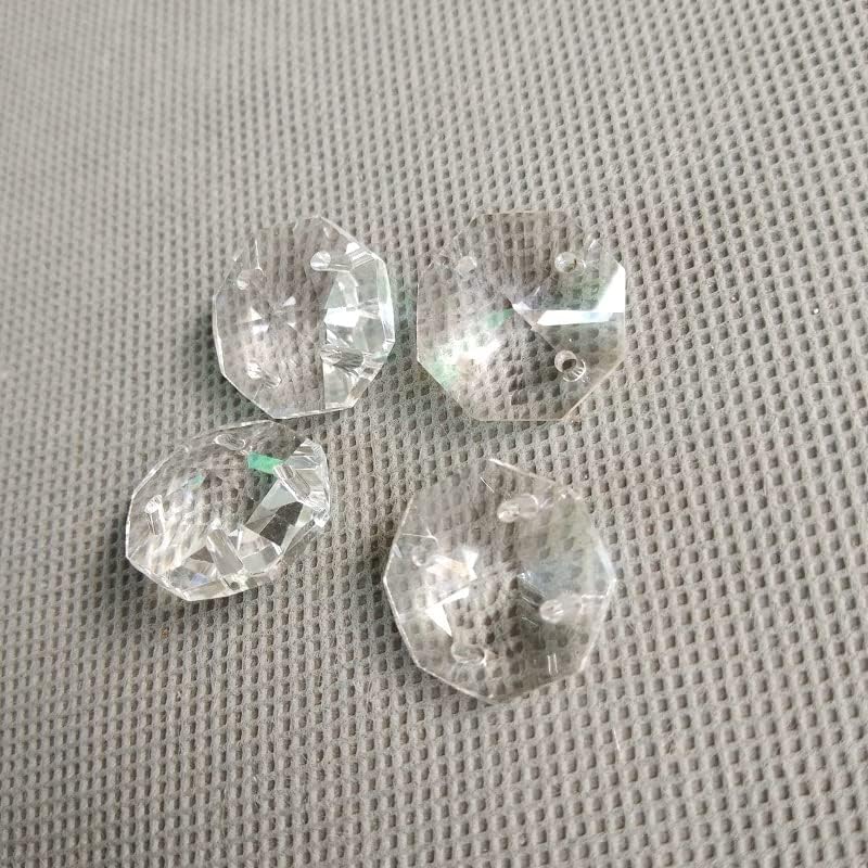 1000 Pieces/lot Clear 24mm Octagon Beads In 4 Holes Cut&/Faceted Crystal Glass Beads,Curtains Beads