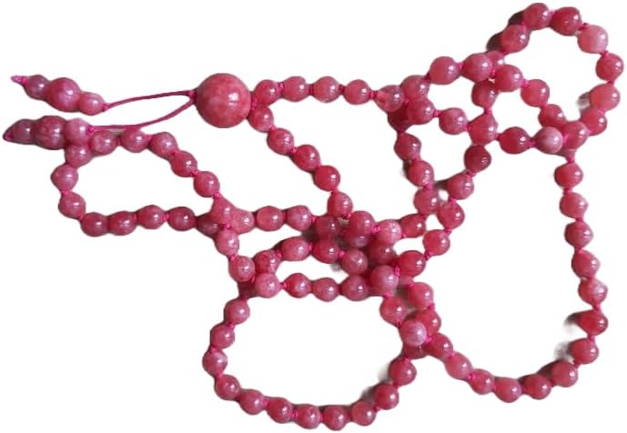 Natural Rhodonite 6mm,8mm 108 Mala Beads, Spiritual, Meditation Beads, Reiki, Japa Mala, Buddhist Prayer Beads, Yoga Bracelet, healing beads LKMALA-RRGU-3925