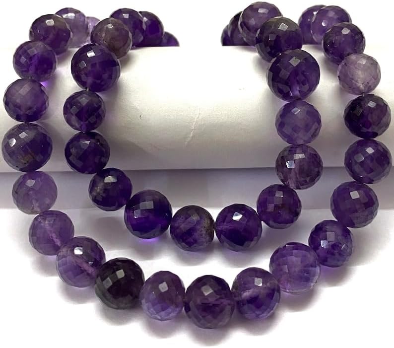 Natural Amethyst rondelle Faceted Beads 9x11 19 inch Long String Jewelry Making Gemstone Beads for Necklace Bracelet