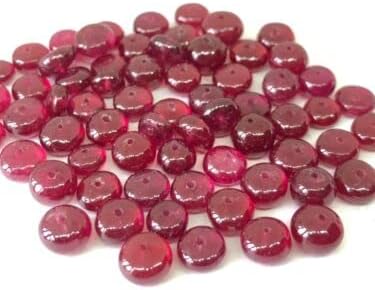 Smooth Polish Deep Red Ruby Size 6 to 7 mm Rondelle Shape Beads || July Birthstone Beads || Perfect for Making Necklace & Bracelet DIY Jewelry (20)