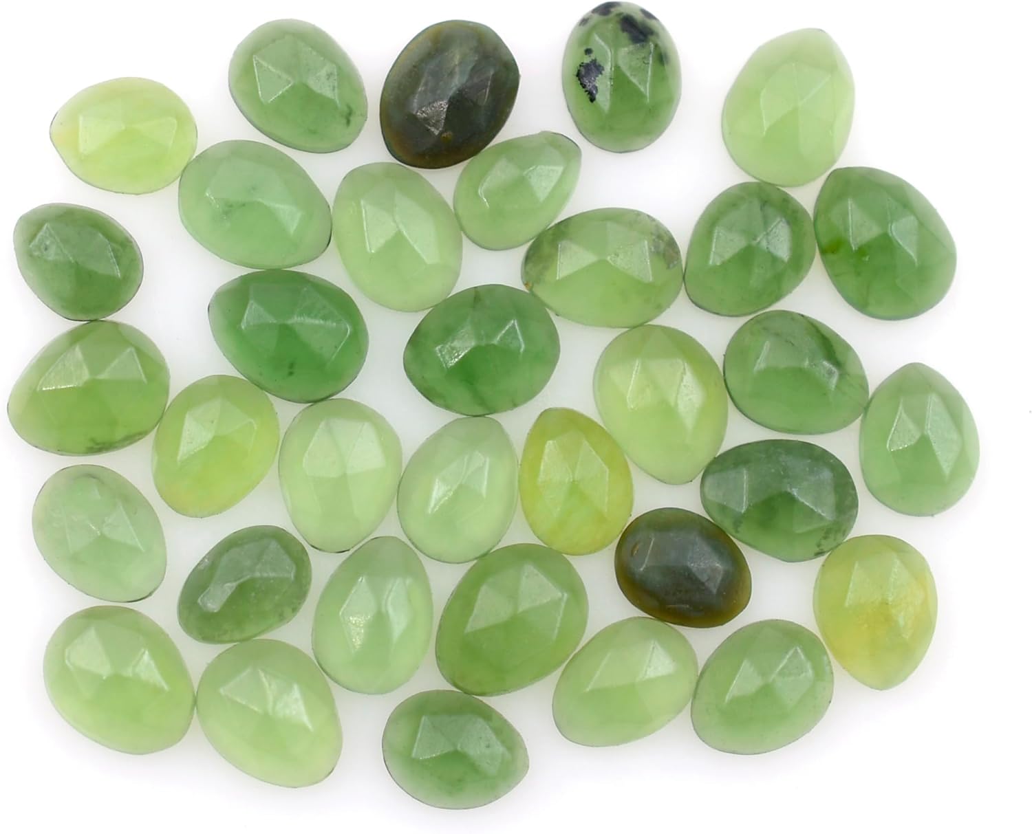 Serpentine Loose Stone Beads Cabochon Brilliant Rose Cut Oval Shape 4X5 to 5X7 mm Flat Back Gemstone Drill Bead Making Jewelry Supply